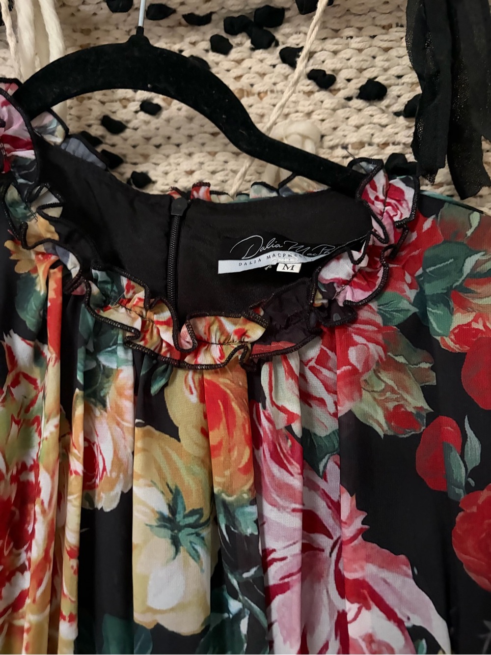 Dalia Macphee VIBRANT Floral Chiffon Smocked Waist Maxi Dress MEDIUM GORGEOUS - Picture 7 of 16